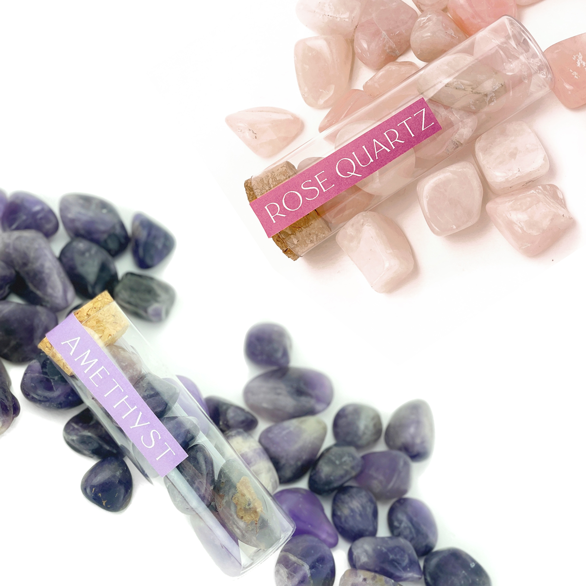 Amethyst Tumbled Gemstone Intention Vial