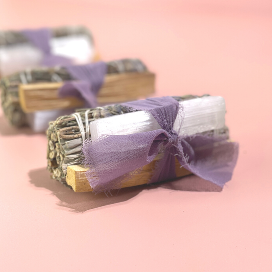 Sage Bundle with Selenite and Palo Santo- LAVENDER