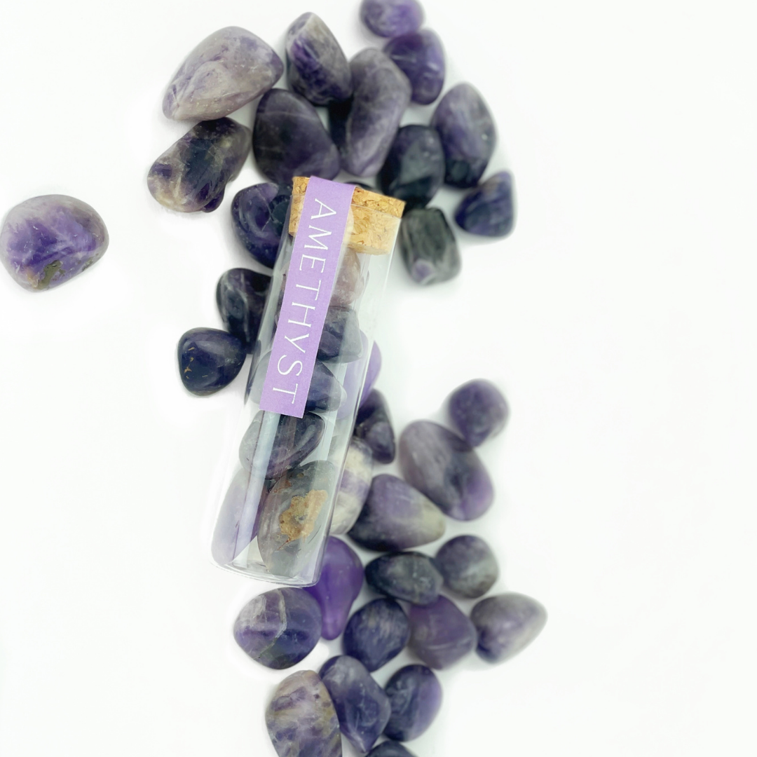 Amethyst Tumbled Gemstone Intention Vial
